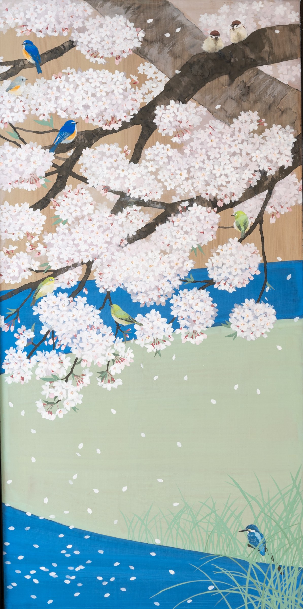 桜花小禽図 部分 4